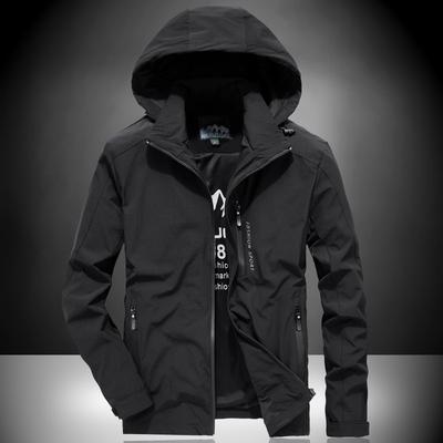 Повседневная куртка мужская эластичная спортивная ветрозащитная куртка красивая универсальная с капюшоном весна и осень быстросохнущая универсальная верхняя часть