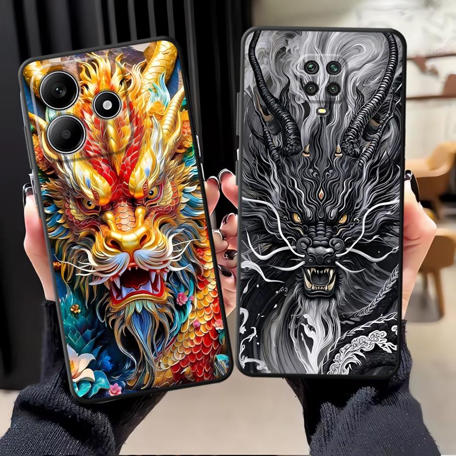 Чехол для телефона для Xiaomi Redmi Note 14 K80 12C 13C 14C 12 11 A1 9 8 7 13 Pro Plus A4 A5 10 A3 A2 A1 K40 Крутой Дракон