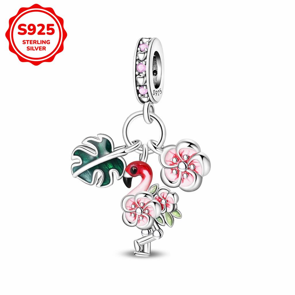 S925 Silver Princess Skirt Pumpkin Carriage Rose pendant bead Fit Bracelet DIY Jewelry Making For Women Gift