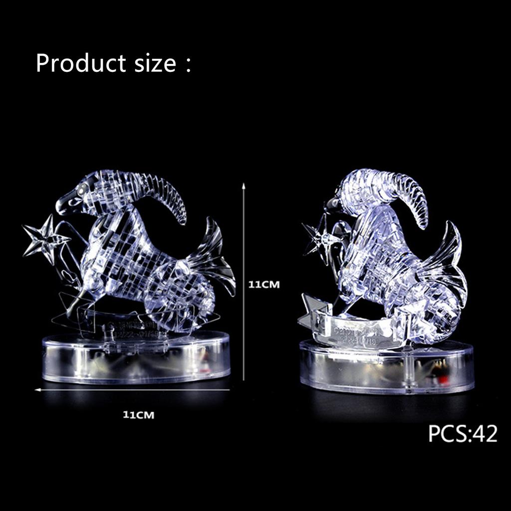 (Драгоценная память)3D-хрустальная головоломка-головоломка «Прозрачные двенадцать 12 созвездий астролога», вспышка, светодиодный свет