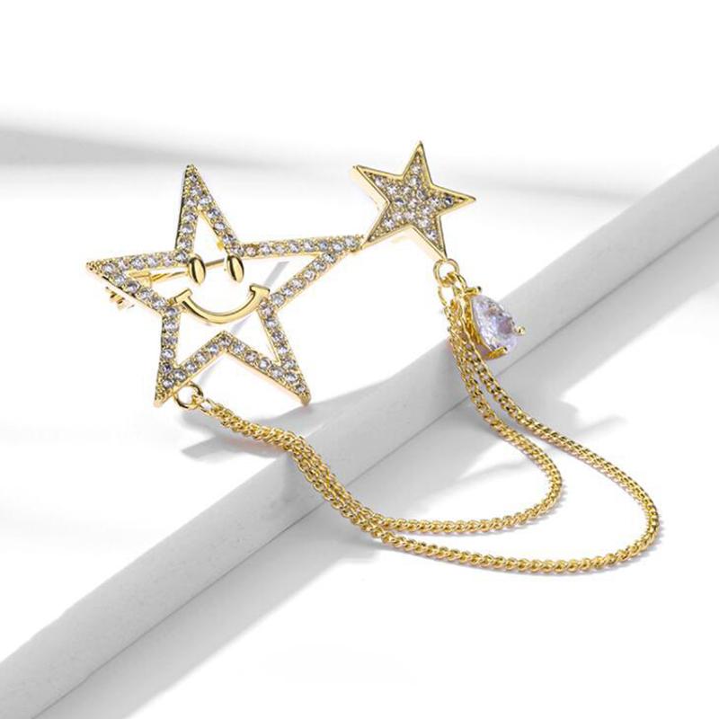 Brooch Jewelry Accessories Hijab Tassel Lapel Pin Suit Shirt Collar