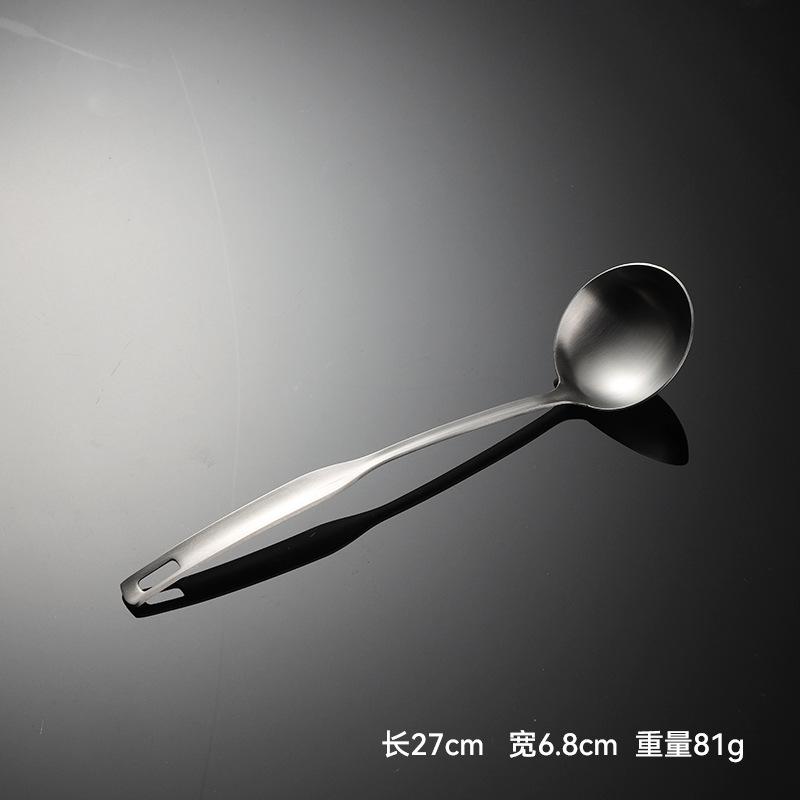 Non-magnetic Stainless Steel Vertical Person Flat Handle Spatula Spoon Set Pot Gift Stir-fry Spoon Hot Pot Soup Shell Colander