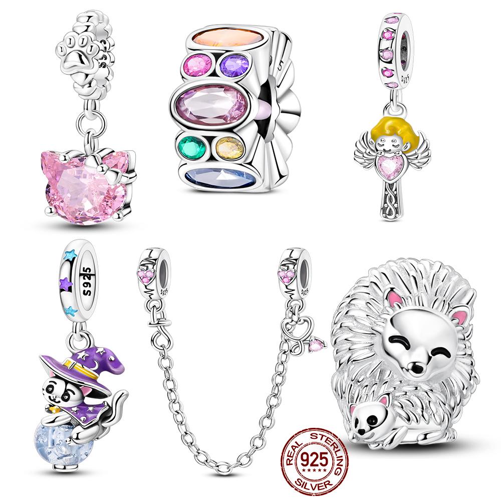 Новый медный ночник Магический кот Ежик Подвески Шармы Украшения Подходят для оригинального браслета Для женщин Подарок своими руками