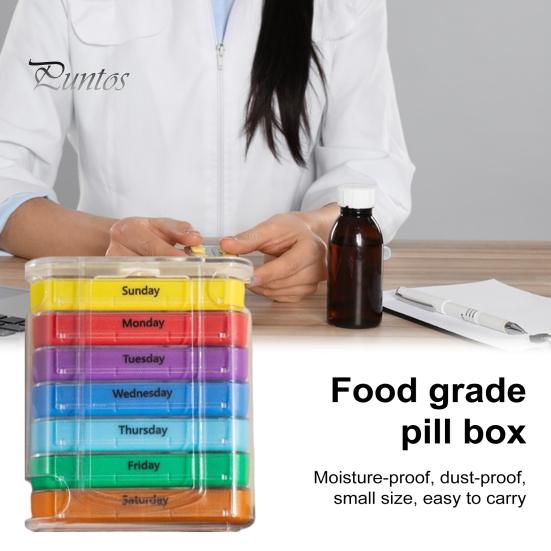 Коробка для хранения лекарств с несколькими отделениями, не содержит BPA, водонепроницаемая, влагостойкая, еженедельный органайзер для таблеток