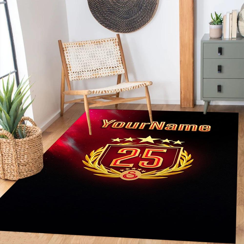 Galatasaray 275 Customize Text Area Rug Perfect for Entryway Kitchen Foyer Game Room Anti-slip Rug Office home decor