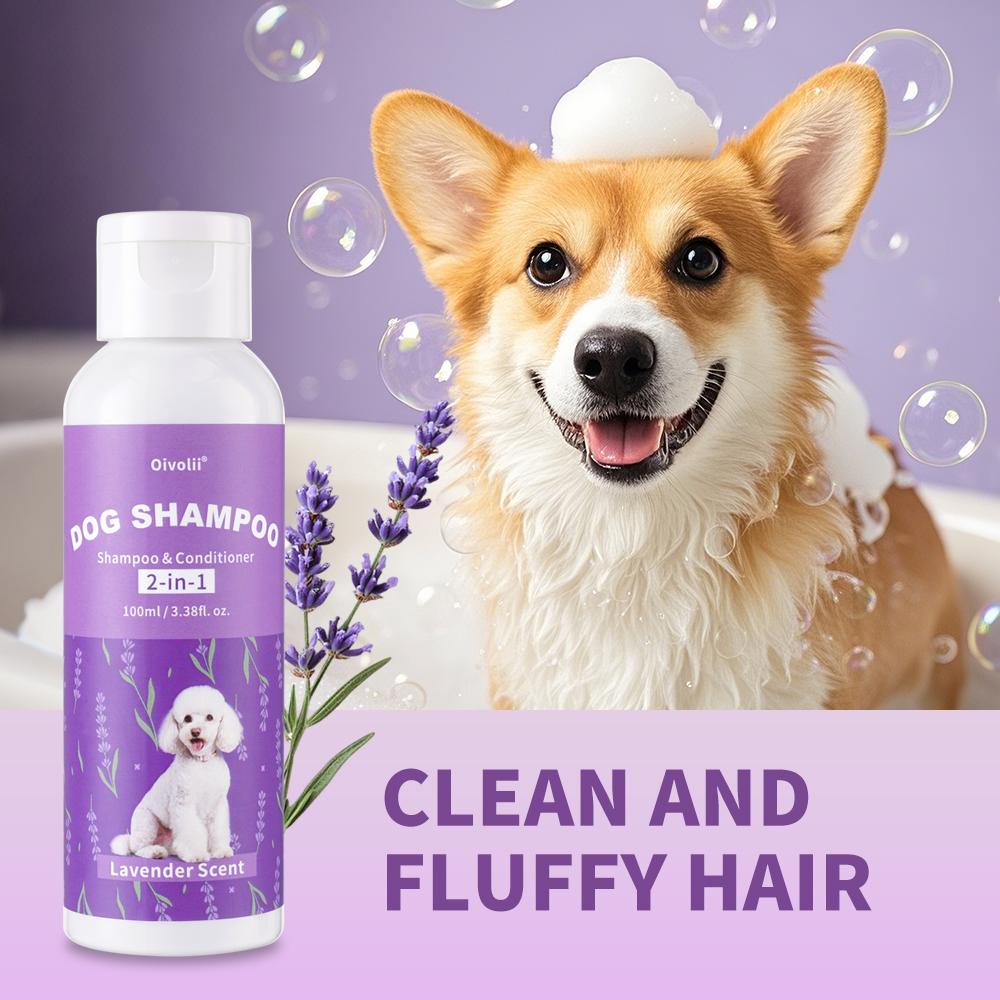 Pet Shampoo & Conditioner 2-in-1 Lavender Fragrance Refreshing Smooth Coat for All Pets
