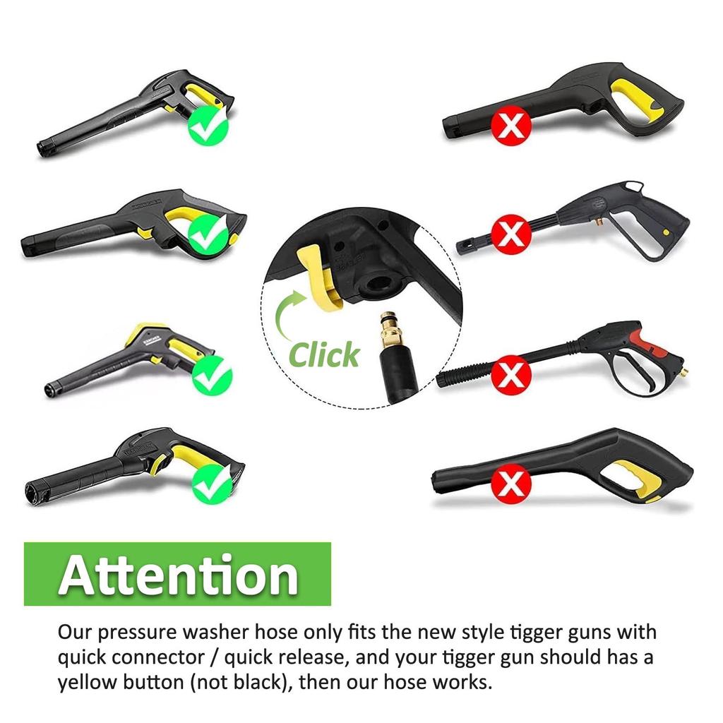 Сменный шланг для мойки высокого давления Супергибкий шланг 2900 PSI Шланг, устойчивый к перегибам, для Karcher K2-K7 Быстросъемный соединитель