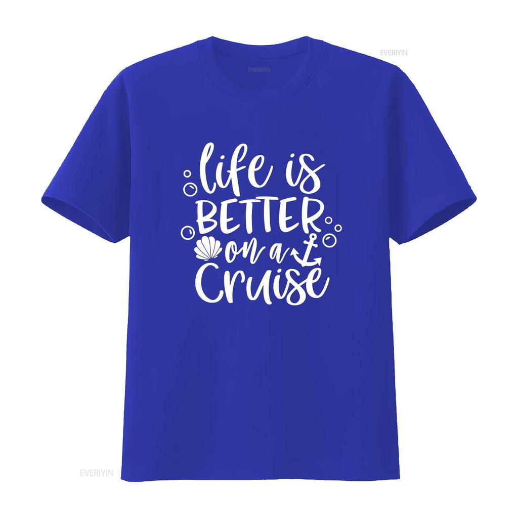 Life Is Better On A Cruise T Shirt Vacation Family Matching Summer Friend Squad Vintage Stylish