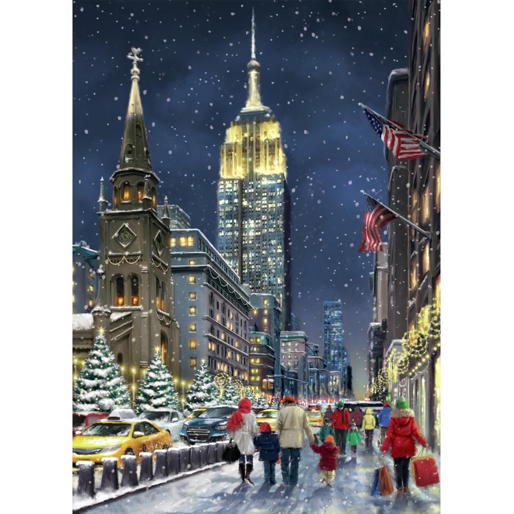 DIY Алмазная картина "Санта-Клаус" Полный круг Город Рождественский Алмаз Полный набор Вышивка 5D Вышивка крестиком Украшение дома