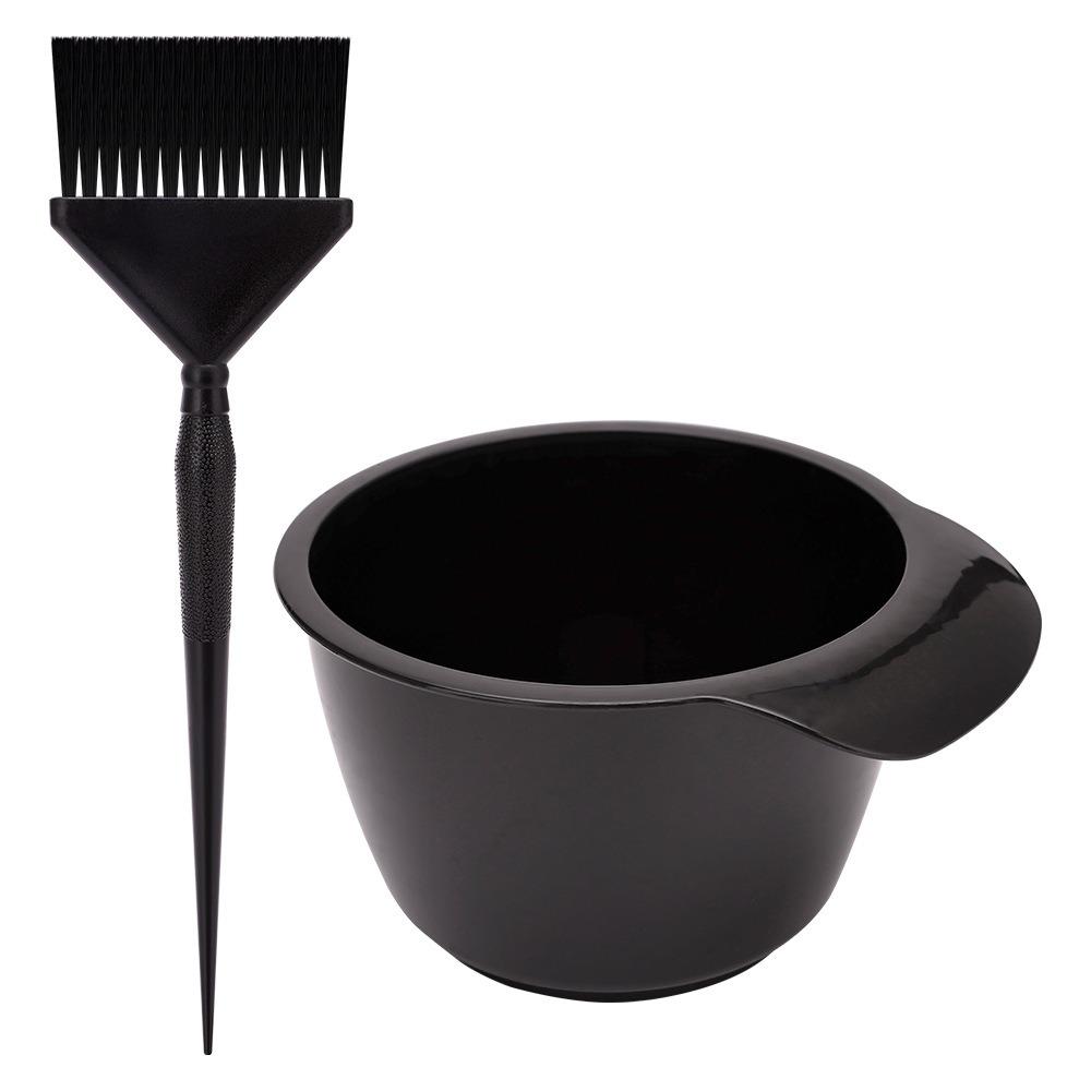 2pcs/set Plastic Hair Dye Brush Bowl Set Professional Hair Tint Tool Salon