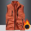 Double Sided Thick Vest with Fleece Pockets and Outdoor Men's Plus Size Vest In Spring and Autumn, Sleeveless Camisole Jacket
