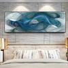 Blue Color Boho Style Canvas Painting Abstract Posters and Prints Wall Art Pictures Cuadros Living Room Home Decor No Frame
