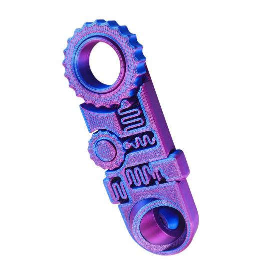 3D Printed Fidget Ring Toy Stress Anxiety Relief 5-in-1 Gear Spinner Sensory Toy Kids Adults Portable Travel Mindful Meditation Fingertip Spinning Toy