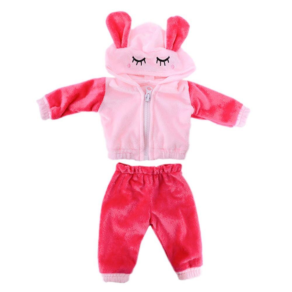 Кукольный домик Аксессуары Переодевание Игра Плюшевое Животное Кролик Лягушка Толстовки Брюки Комплект Кукольная Одежда