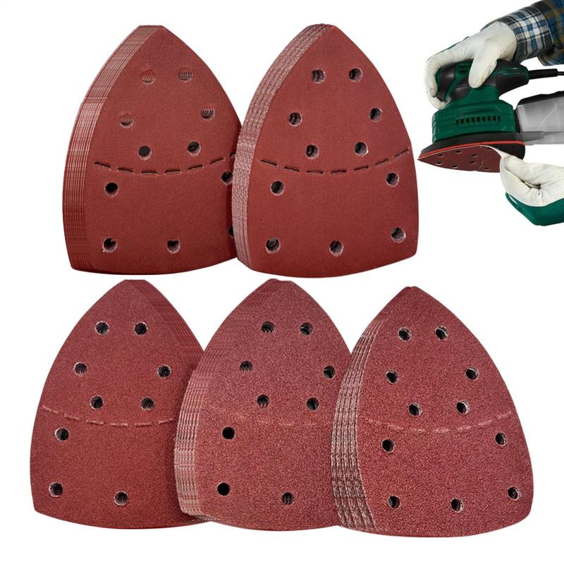 Sandpaper Sheets Triangular Design Sanding Paper 11-Hole Design Multi-Purpose Sandpaper For Metal Polishing Car Repair Wooden