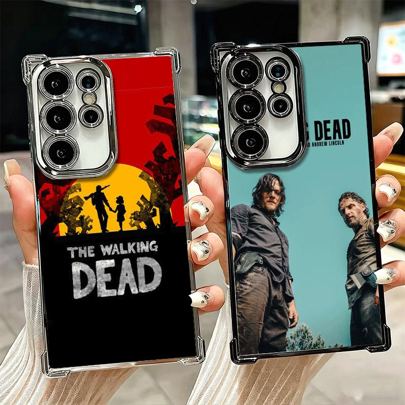The Walking Deads Plating Phone Case For Samsung Galaxy S24 S25 FE S26 Edge S23 Ultra S22 S21 Plus S20 Anti-Fall Airabag Cover