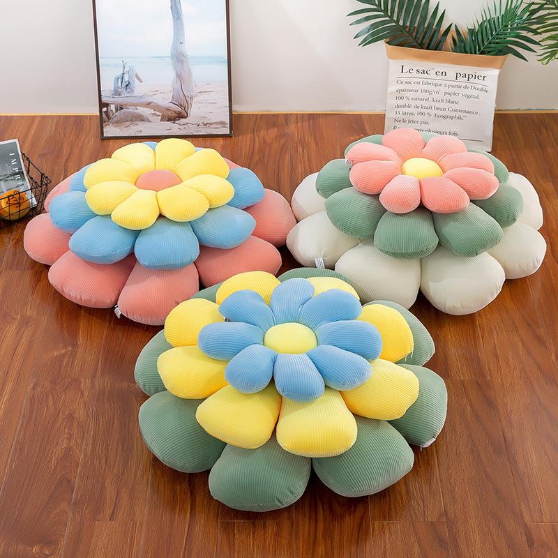 38-75CM Stuffed Eight Petal Flower Plush Pillow Small Daisy Sunflower Sofa Cushion Home Room Decor Girl Stuffed Plush Toys Gifts