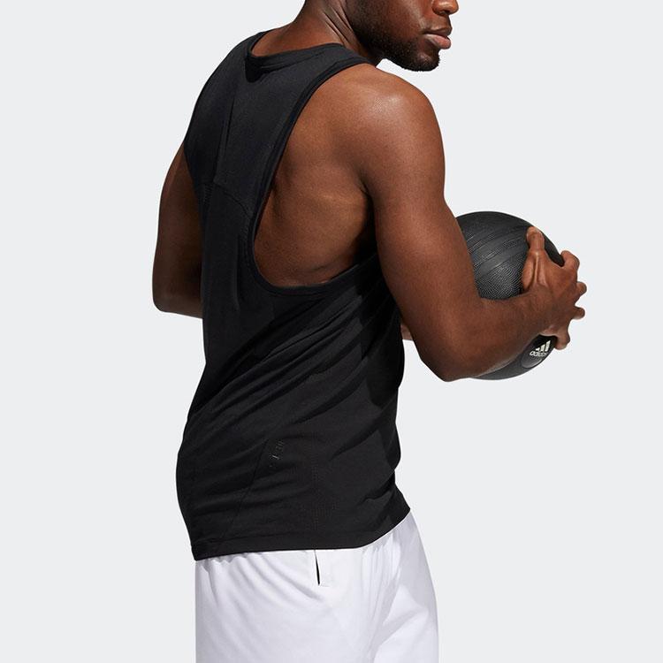 adidas Heat.Rdy Warrior Training Logo Дышащая майка для бега Мужские топы Черный GT8269
