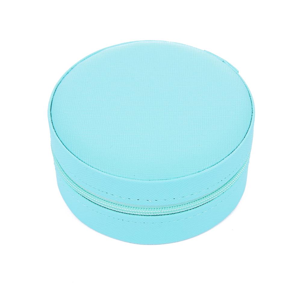Компактная круглая дорожная шкатулка для украшений для серег, колец и ожерелий