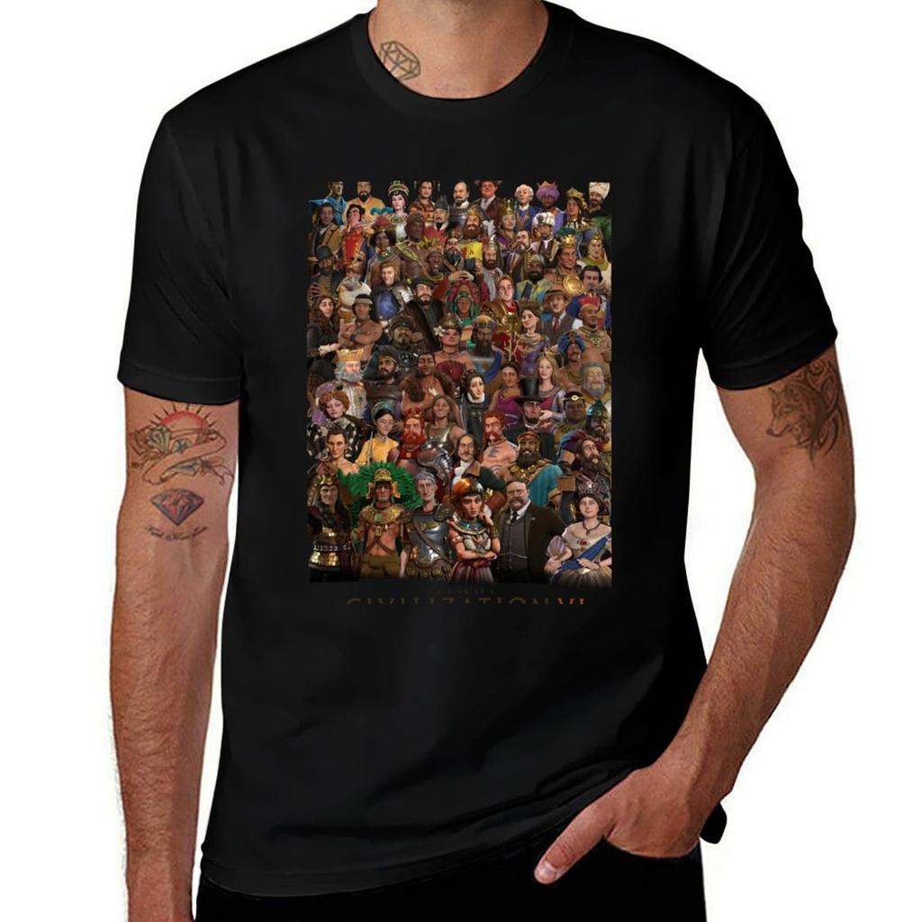 Civilization VI Leaders TShirt Classic Graphic Short Sleeve Top