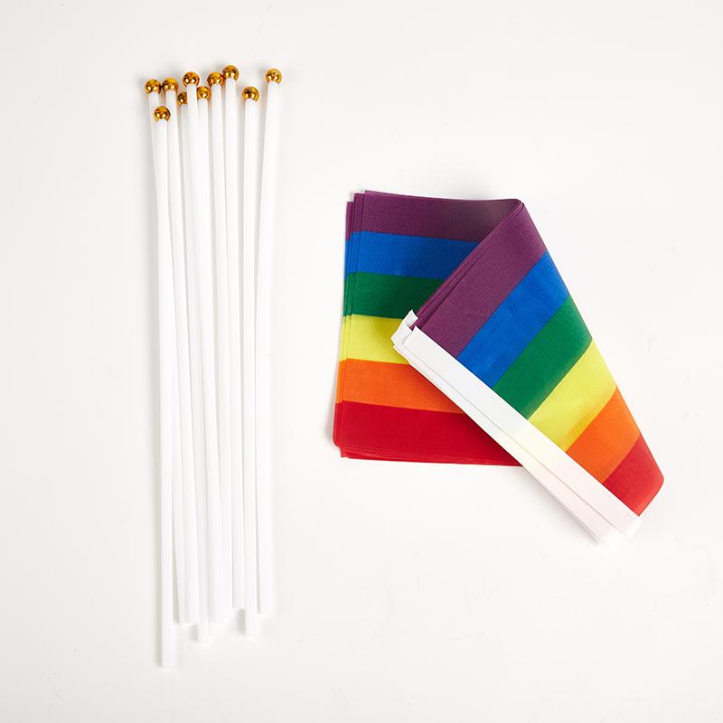 10 шт./упак. флаги гей-прайда, которые легко держать в руках, мини-маленькие радужные флаги, парадный фестиваль