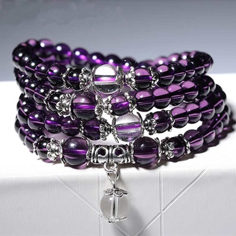 Amethyst and Citrine Glass Bracelets - Fashionable Accessories