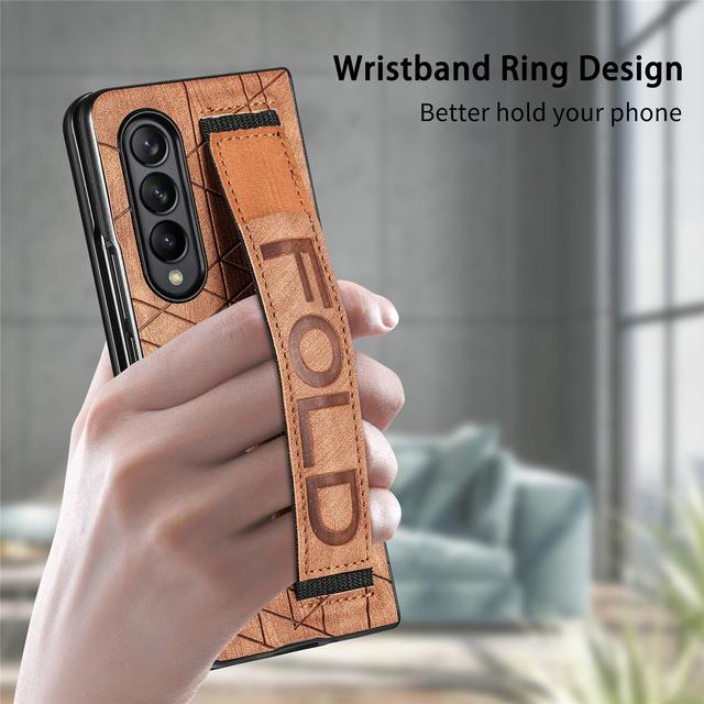 Тонкая сумка для телефона, кожаный чехол-браслет для Samsung Galaxy Z Fold4 5g Fold 4 Fold3 Fold 3, противоударный чехол для Samsung Fold4