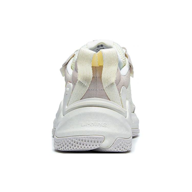 Li Ning Star Cloud 2K Ткань Синтетическая кожа Нескользящие Износостойкие Низкие Спортивные Повседневные Туфли Женские Кроссовки Белого Цвета AGCT078-1