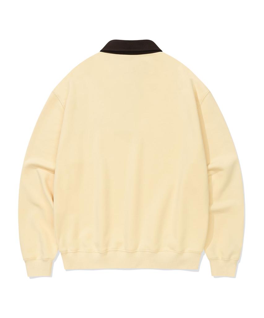 WACKY WILLY Collared Color Block Sweatshirt Yellow