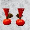 Shiny Red Wall Sconce Pair 1950s Mid Century Brass Italian Diabolo Wall Sconce Light Fixture 2 Bulb Pair