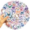 50 INS Colored Butterfly Sticker Bag Can Be Waterproof and Transparent PET Hand Account Butterfly Material Decorative Guitar Notebook