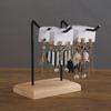 Solid Wood & Iron Earring Display Stand for Jewelry, Keychains, and Bracelets