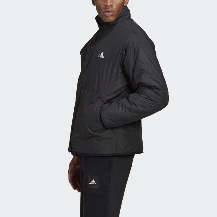 Adidas Двусторонняя хлопковая куртка из шерпа с логотипом, мужская верхняя одежда, средний-конопляно-серый GF0051