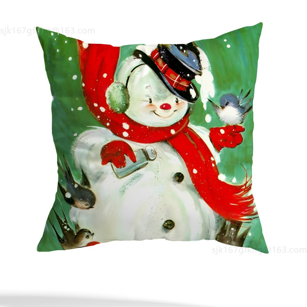Christmas Santa Pillow Case Pillow Case Living Room Sofa Cushion Cover Suitable For Home Bedroom Room Decoration