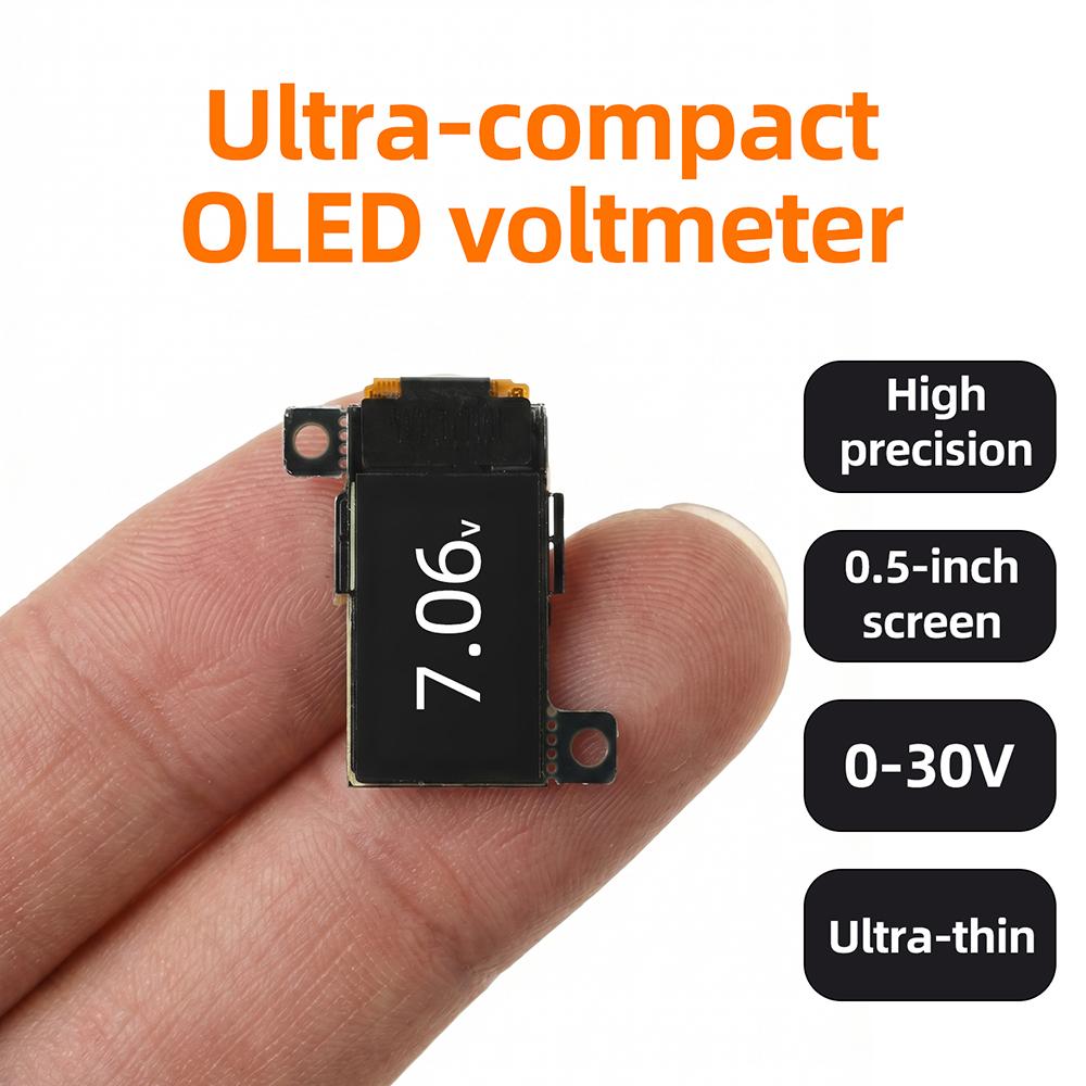 5Hz/10Hz Mini Ultra OLED Digital Voltmeter DC 0-30V 0.5 Inch OLED 12Bit ADC High Precision Voltage Meter