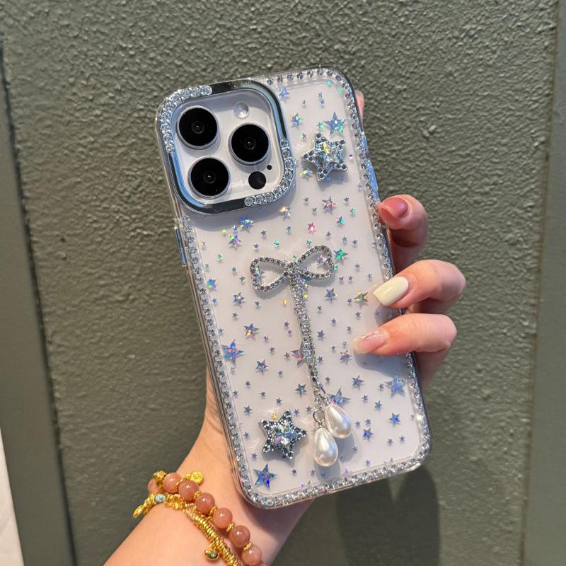 Роскошный 3D чехол со стразами и бантом для iPhone 17Pro Max/15Pro