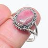 Ювелирное кольцо из чистого серебра 925 пробы с натуральным родохрозитом ручной работы S.10 D3r73
