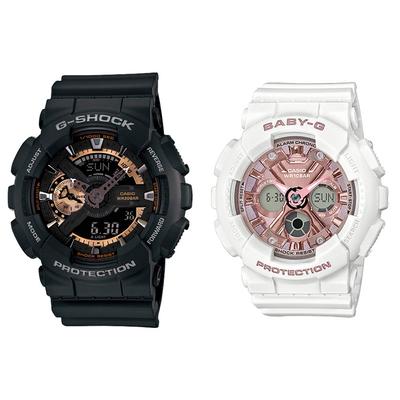 Casio Водонепроницаемые Розовые и для Пар G-SHOCK BABY-G Многофункциональные Аналогово-цифровые часы, Черные, Белые, GA-110RG-1AJFBA-130-7A1JF,