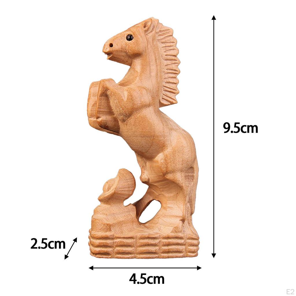 Ручная резная деревянная статуя лошади, поделки с животными, современные настольные аксессуары, настольная фигурка