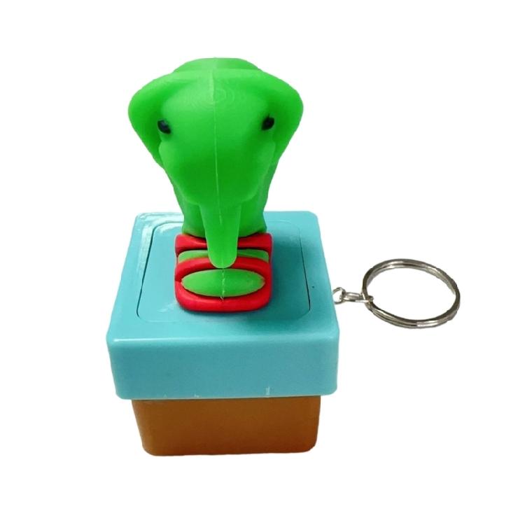 Portable Frogs/Elephant Keychain Press Toy with Sound Light Effects For Kids Stress Relief Gift Backpack Decoration