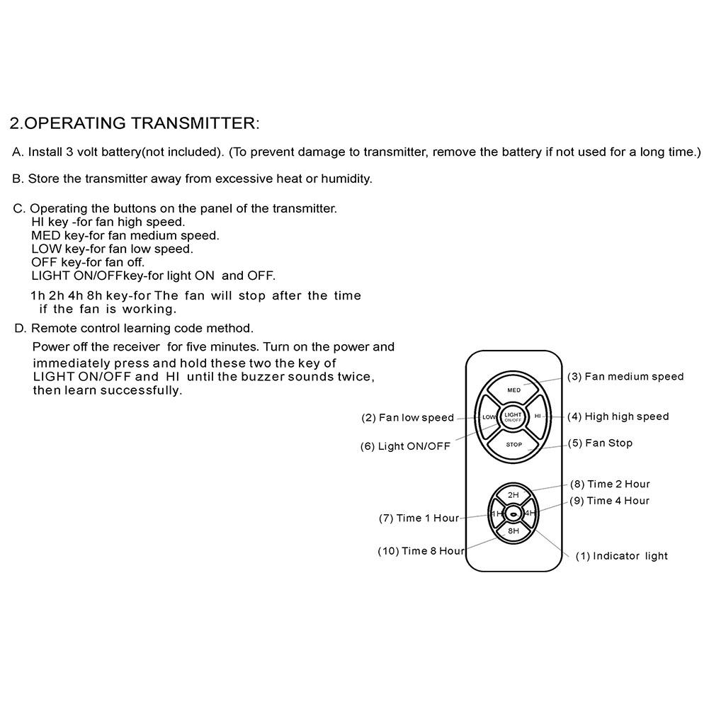 Потолочный вентилятор Пульт ДУ Удобный в использовании Комплект пульта дистанционного управления для потолочного вентилятора и диммера света Продвинутая технология Таймер Функция беззвучного режима