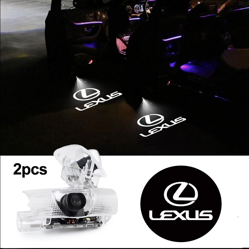 2Pcs LED Car Door Projector Logo High Definition Welcome Light For Lexus RX300 IS200 IS250 ES350 Ct200h UX250h LX570 LS430 LS460