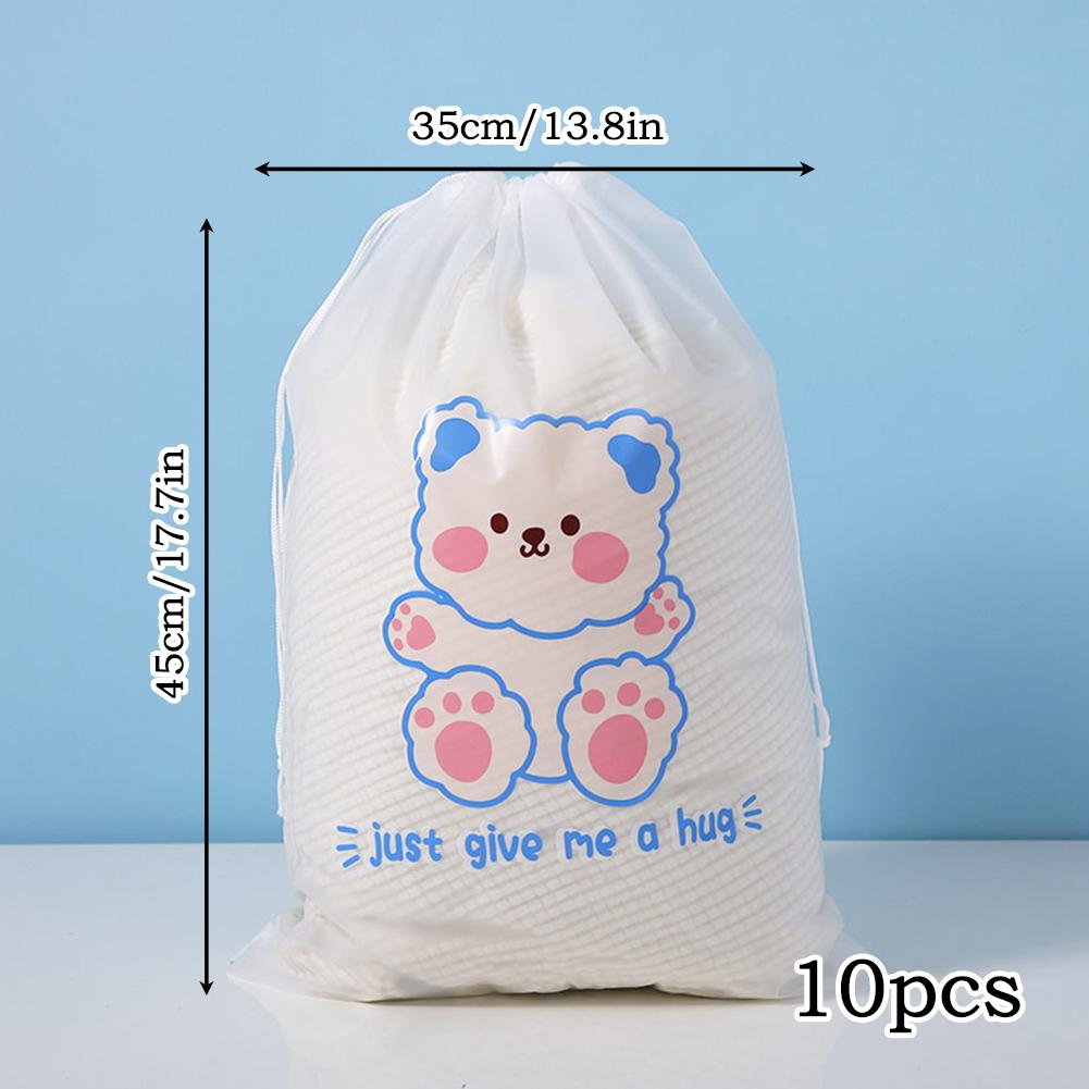 10Pcs Travel Portable Clothes Shoes Storage Waterproof Transparent Drawstring Cosmetic Bag Girl Clear Makeup Bag Organizer