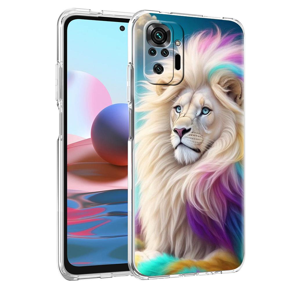 Красочный прозрачный чехол со львом для Redmi 13C 12C 10C Note 13 12 11 11T K40 Gaming Plus Pro 4G 5G, мягкий чехол-бампер, чехол-сумка