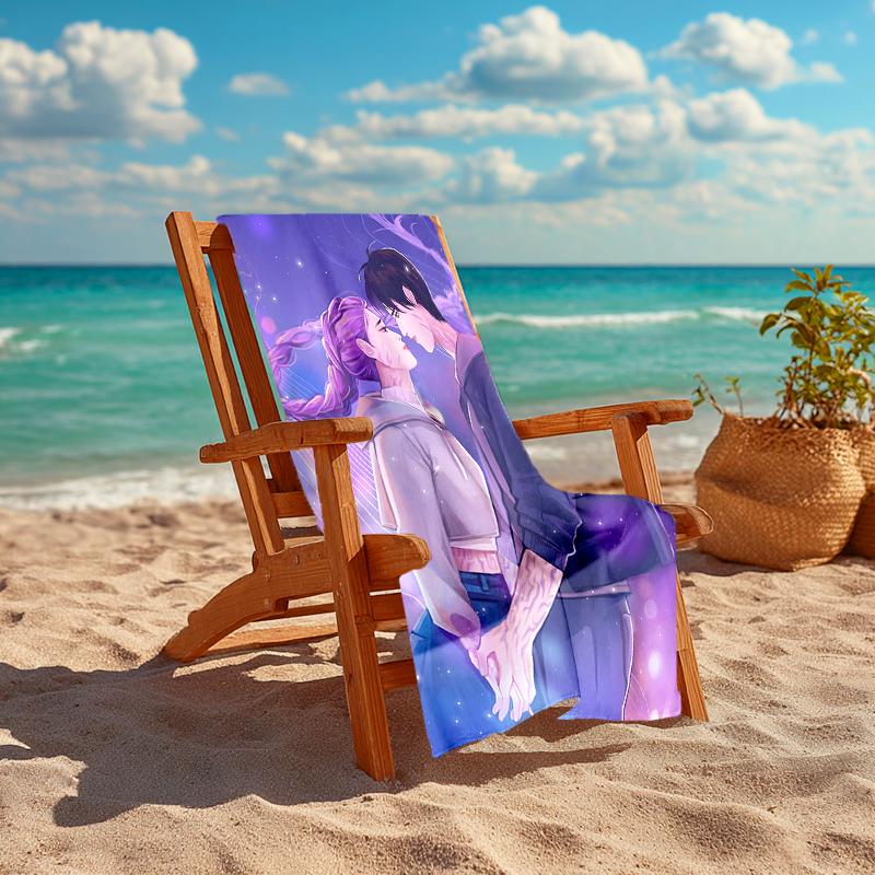 1pc KPop Demon Hunters18 Beach Towel, Comfortable and Thick, and Swimming/Bath/Picnic/Camping Towel, Suitable for Seaside Beaches