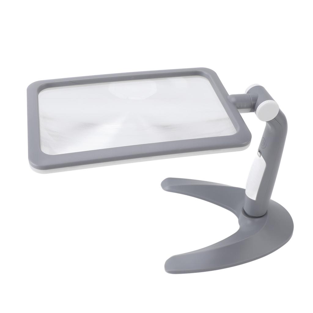 Magnifying Glass with Light Stand 48 LEDs 2.5X Rotating 3 Color Temp Magnifier for Reading Seniors Low