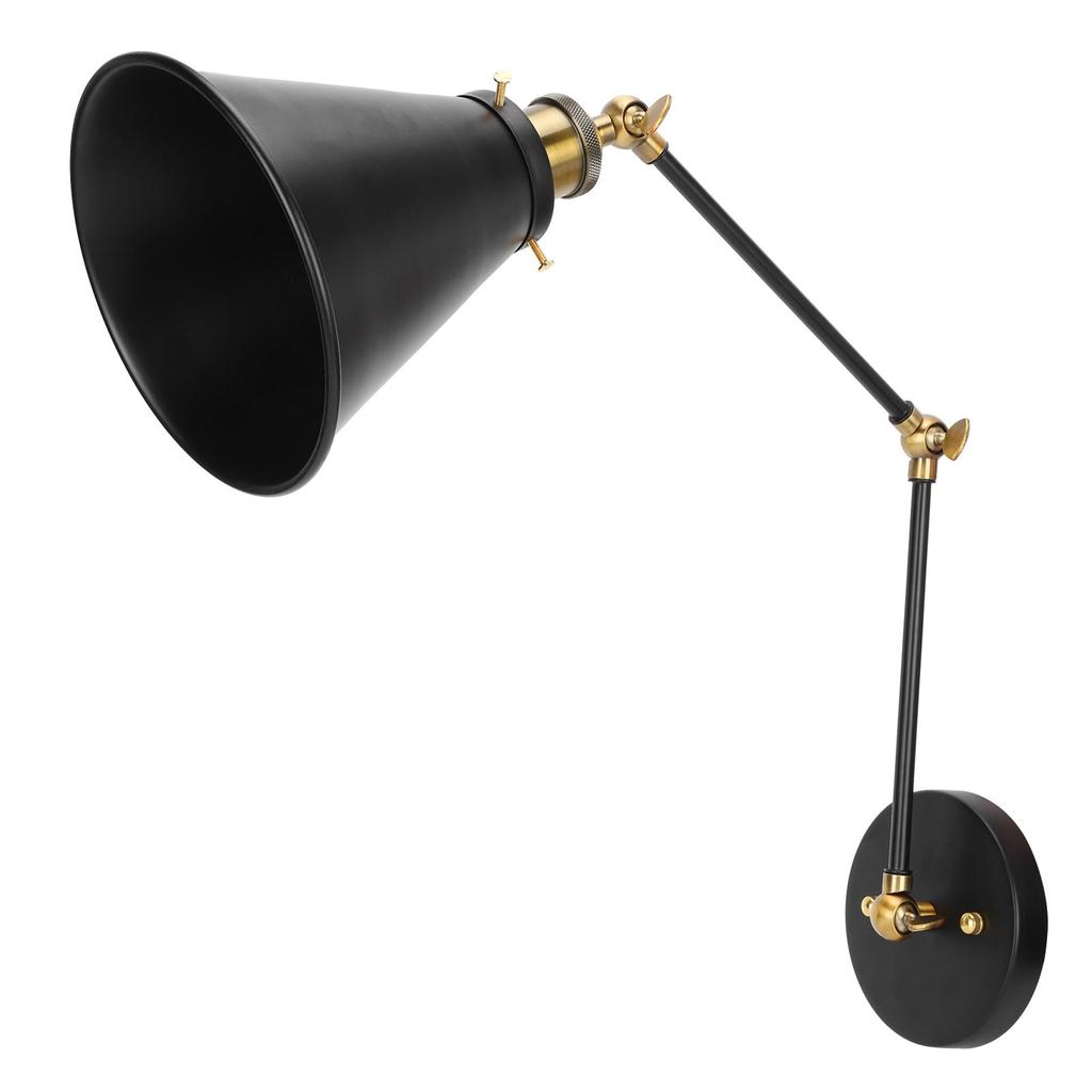 Wall Sconce E27 Vintage Industrial Metal Wall Lamp Arm Adjustable Bedside Reading Light AC85‑265V
