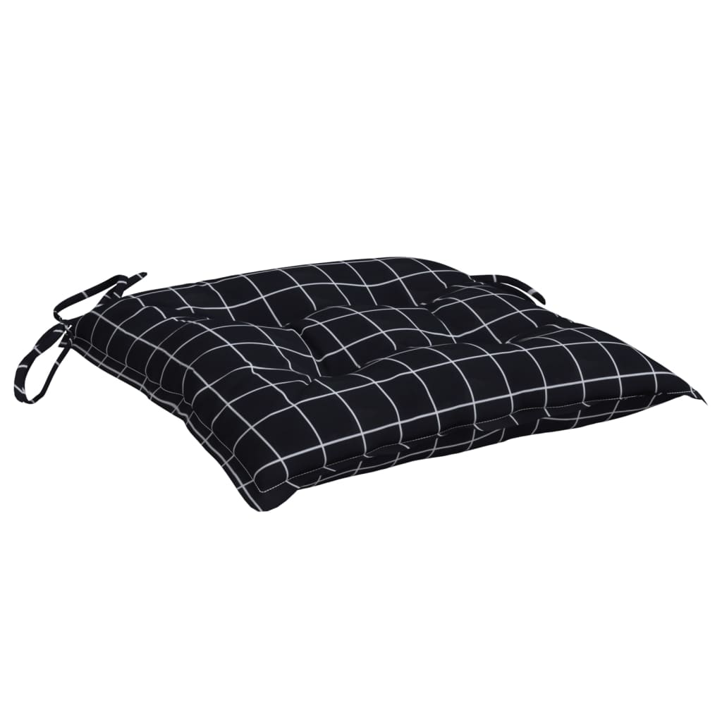 Chair Cushions 4 pcs Black Checkered Pattern 50x50x7 cm Oxford Fabric