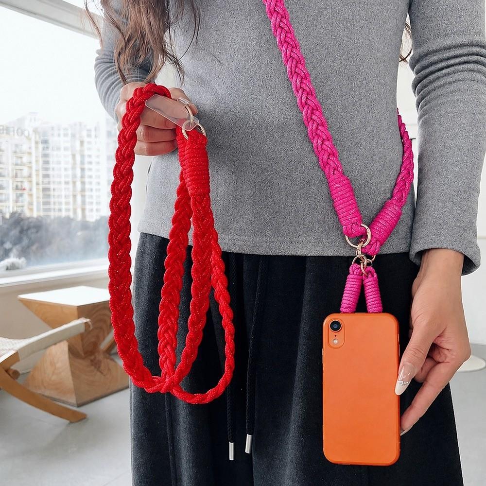 Macrame Woven Phone Lanyard Clear TPU Connector Neck Phone Strap Phone Keychain Strap for Phones