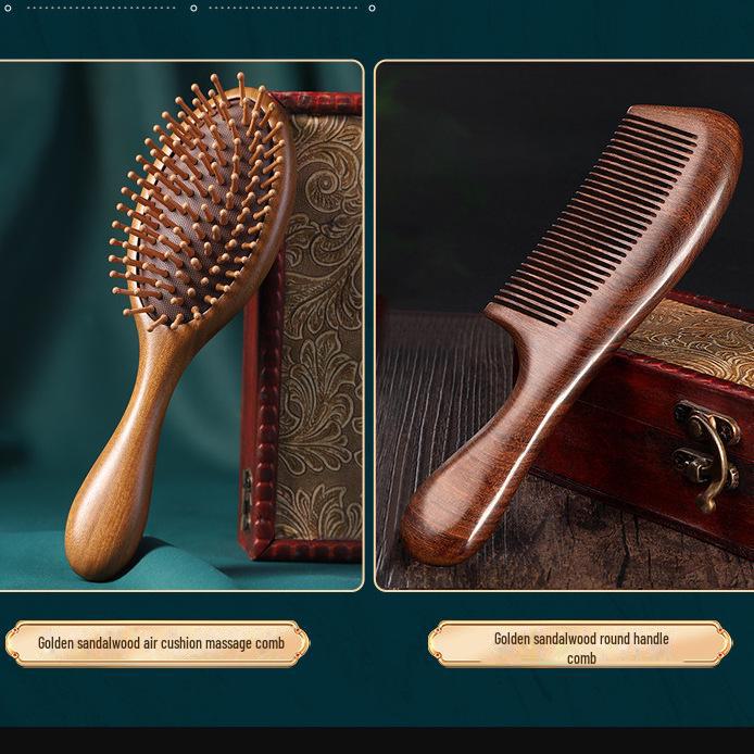 Массажная расческа с воздушной подушкой из сандалового дерева для кожи головы и волос - унисекс деревянная расческа для дома и путешествий